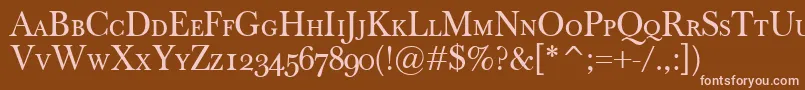 BaskervilleClassicoSc Font – Pink Fonts on Brown Background