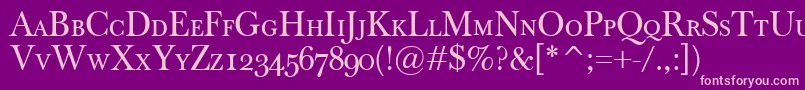 BaskervilleClassicoSc Font – Pink Fonts on Purple Background