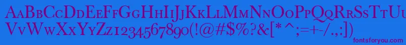 BaskervilleClassicoSc Font – Purple Fonts on Blue Background