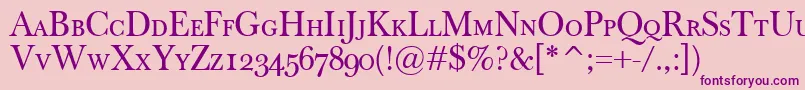 BaskervilleClassicoSc Font – Purple Fonts on Pink Background