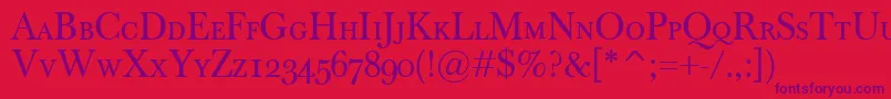 BaskervilleClassicoSc Font – Purple Fonts on Red Background