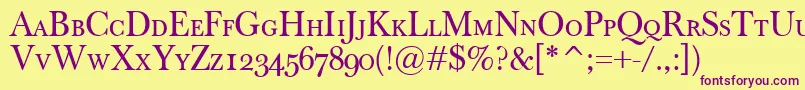 BaskervilleClassicoSc Font – Purple Fonts on Yellow Background