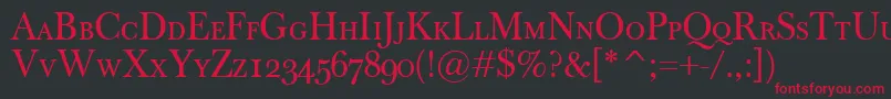 BaskervilleClassicoSc Font – Red Fonts on Black Background