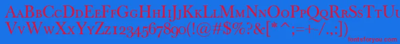 BaskervilleClassicoSc Font – Red Fonts on Blue Background