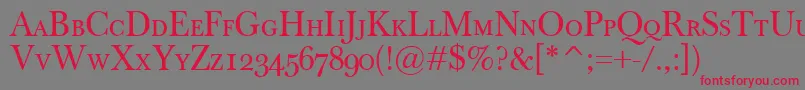 BaskervilleClassicoSc-Schriftart – Rote Schriften auf grauem Hintergrund
