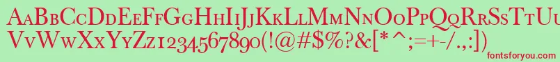 BaskervilleClassicoSc Font – Red Fonts on Green Background