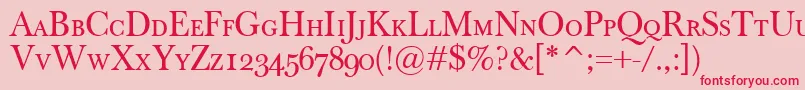 BaskervilleClassicoSc Font – Red Fonts on Pink Background