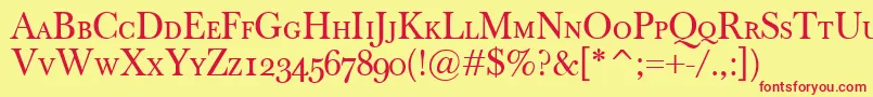BaskervilleClassicoSc Font – Red Fonts on Yellow Background