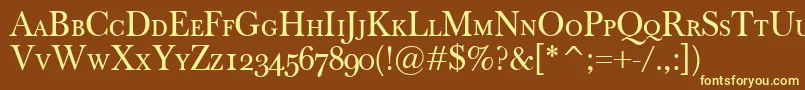 BaskervilleClassicoSc Font – Yellow Fonts on Brown Background