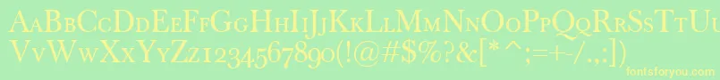 BaskervilleClassicoSc Font – Yellow Fonts on Green Background