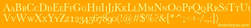 BaskervilleClassicoSc Font – Yellow Fonts on Orange Background