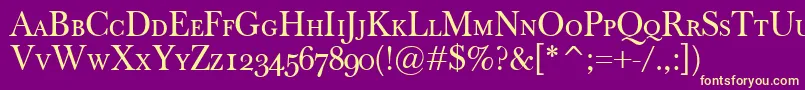 BaskervilleClassicoSc Font – Yellow Fonts on Purple Background