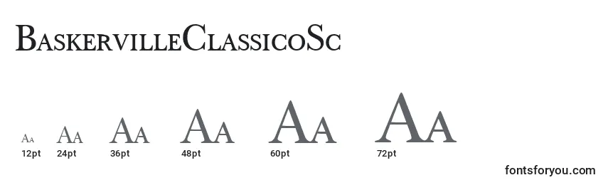 Größen der Schriftart BaskervilleClassicoSc