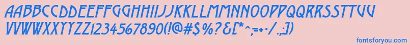 AModernoItalic Font – Blue Fonts on Pink Background