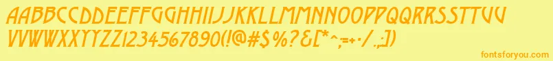 AModernoItalic Font – Orange Fonts on Yellow Background