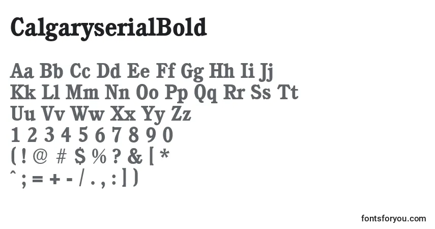 Шрифт CalgaryserialBold – алфавит, цифры, специальные символы