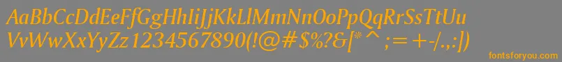 AmerigoMediumItalicBt Font – Orange Fonts on Gray Background