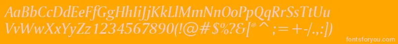 AmerigoMediumItalicBt Font – Pink Fonts on Orange Background