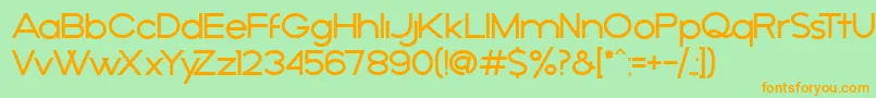 フォントAРґejo – オレンジの文字が緑の背景にあります。