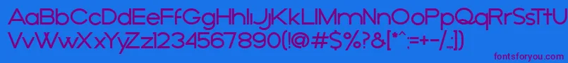 AРґejo-Schriftart – Violette Schriften auf blauem Hintergrund