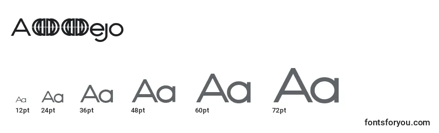 Размеры шрифта AРґejo