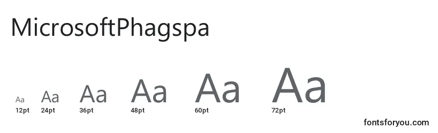 Größen der Schriftart MicrosoftPhagspa