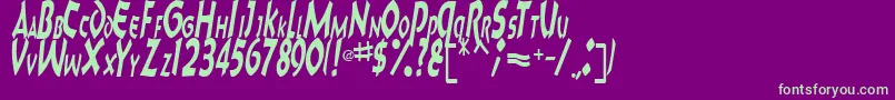 CharkRegularTtstd Font – Green Fonts on Purple Background