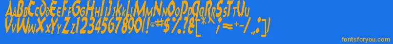 CharkRegularTtstd Font – Orange Fonts on Blue Background