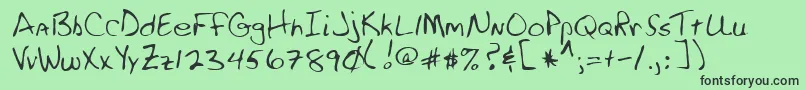 フォントRossRegular – 緑の背景に黒い文字