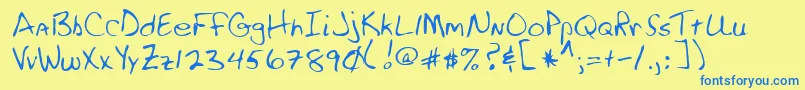Czcionka RossRegular – niebieskie czcionki na żółtym tle