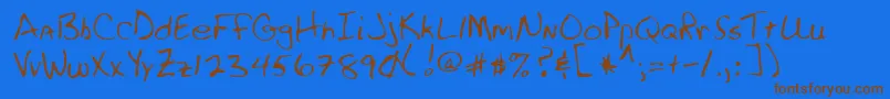 RossRegular Font – Brown Fonts on Blue Background