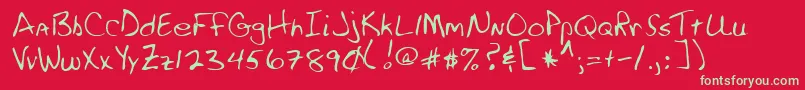 RossRegular Font – Green Fonts on Red Background