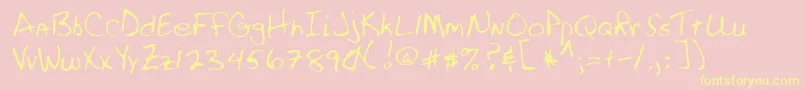 RossRegular Font – Yellow Fonts on Pink Background