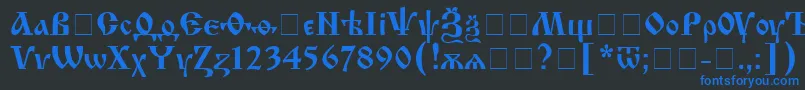 IzhitsacRegular Font – Blue Fonts on Black Background