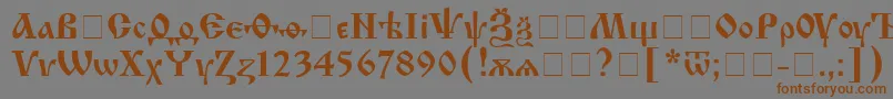 IzhitsacRegular Font – Brown Fonts on Gray Background