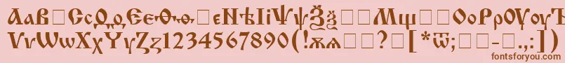 Czcionka IzhitsacRegular – brązowe czcionki na różowym tle
