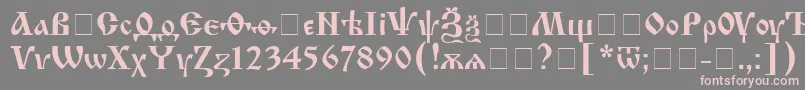 Шрифт IzhitsacRegular – розовые шрифты на сером фоне