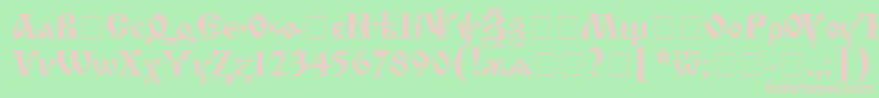 IzhitsacRegular Font – Pink Fonts on Green Background