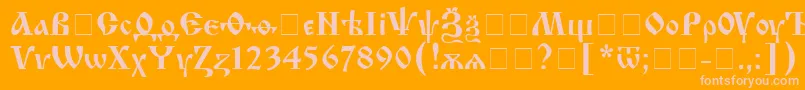 IzhitsacRegular Font – Pink Fonts on Orange Background