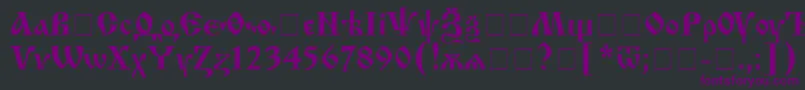フォントIzhitsacRegular – 黒い背景に紫のフォント