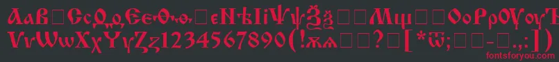 IzhitsacRegular Font – Red Fonts on Black Background