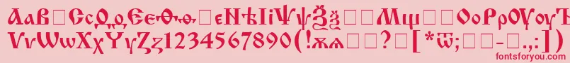 IzhitsacRegular Font – Red Fonts on Pink Background