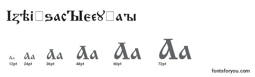 IzhitsacRegular Font Sizes