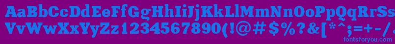 XeniaBoldRegular Font – Blue Fonts on Purple Background