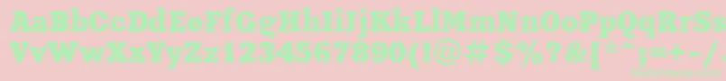 XeniaBoldRegular Font – Green Fonts on Pink Background