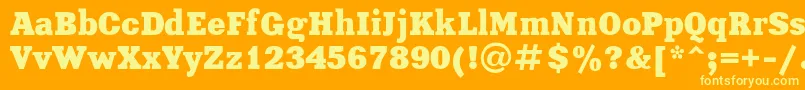 XeniaBoldRegular Font – Yellow Fonts on Orange Background