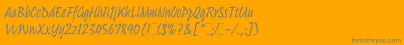 UlyssesLetPlain.1.0-Schriftart – Graue Schriften auf orangefarbenem Hintergrund