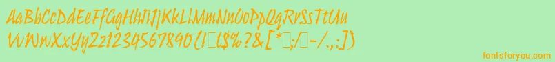 UlyssesLetPlain.1.0-Schriftart – Orangefarbene Schriften auf grünem Hintergrund