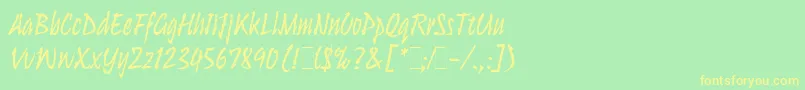 UlyssesLetPlain.1.0 Font – Yellow Fonts on Green Background