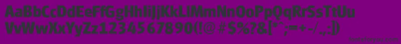 GlasgowserialXboldRegular-fontti – mustat fontit violetilla taustalla